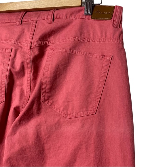 Peter Millar Slim Fit Chino Soft Touch Twill Trouser Pants Cape Red Pima Cotton - Picture 9 of 10